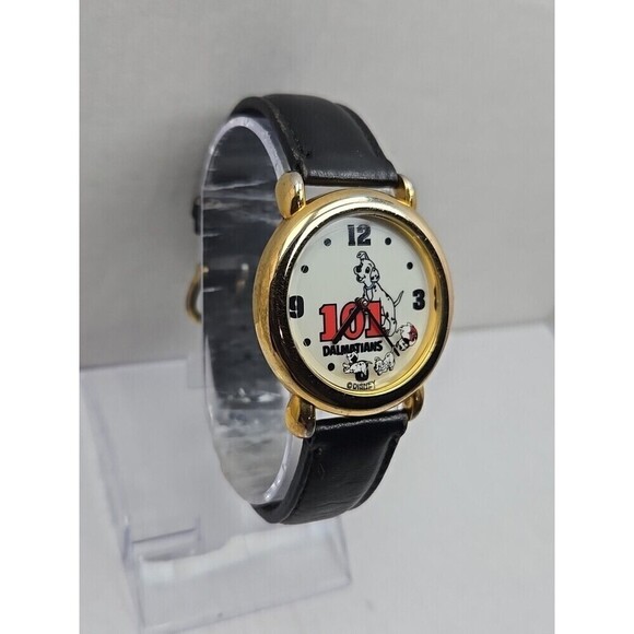 Rare Vintage Disney Mickey Inc 101 Dalmatians Rotating Watch Gold New Battery main image 11